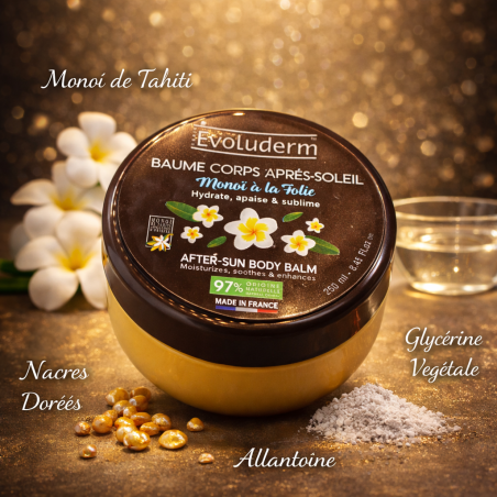 Baume corps après-soleil monoi à la folie